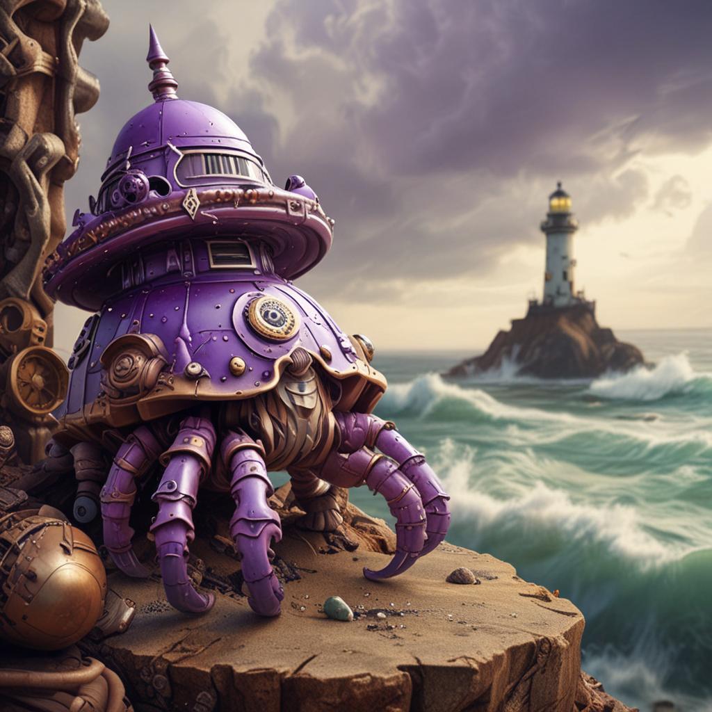 Steampunk lighthouse crab