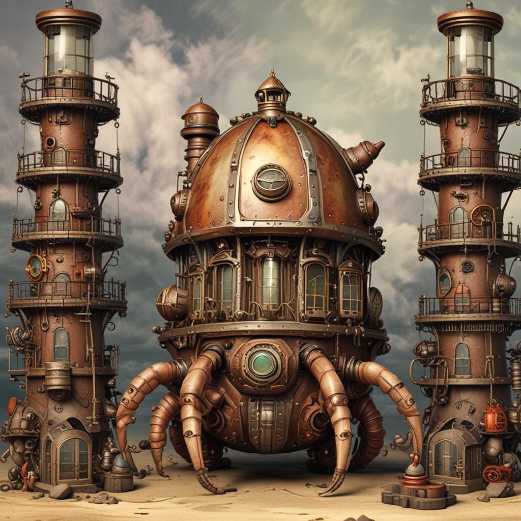 Steampunk mechanical shell